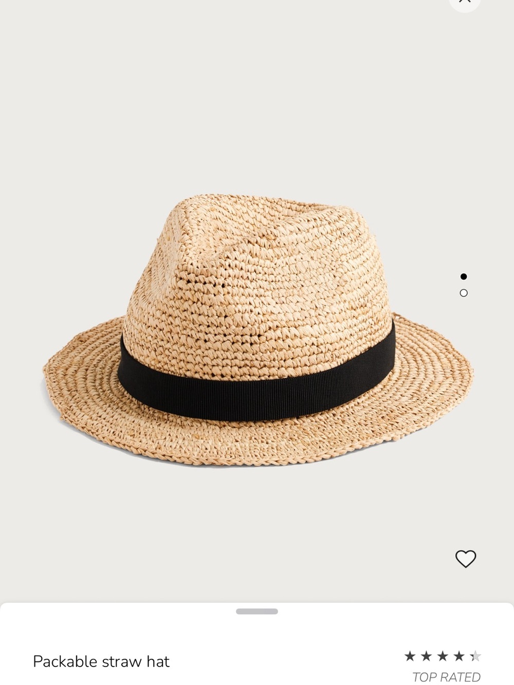 J. Crew Packable straw hat